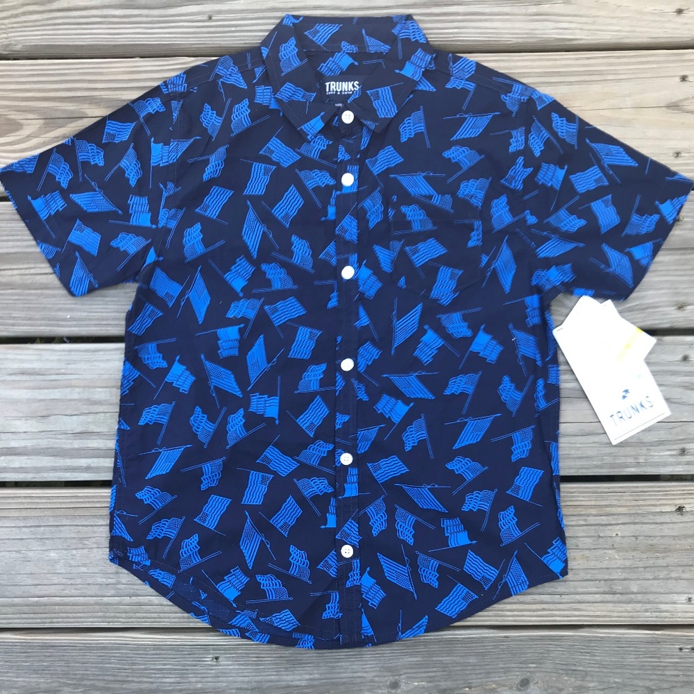 Trunk Surf & Swim Co Big Boys Shirt Tropical Blue